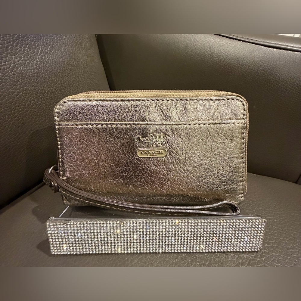 Coach Metallic Wristlet Wallet
